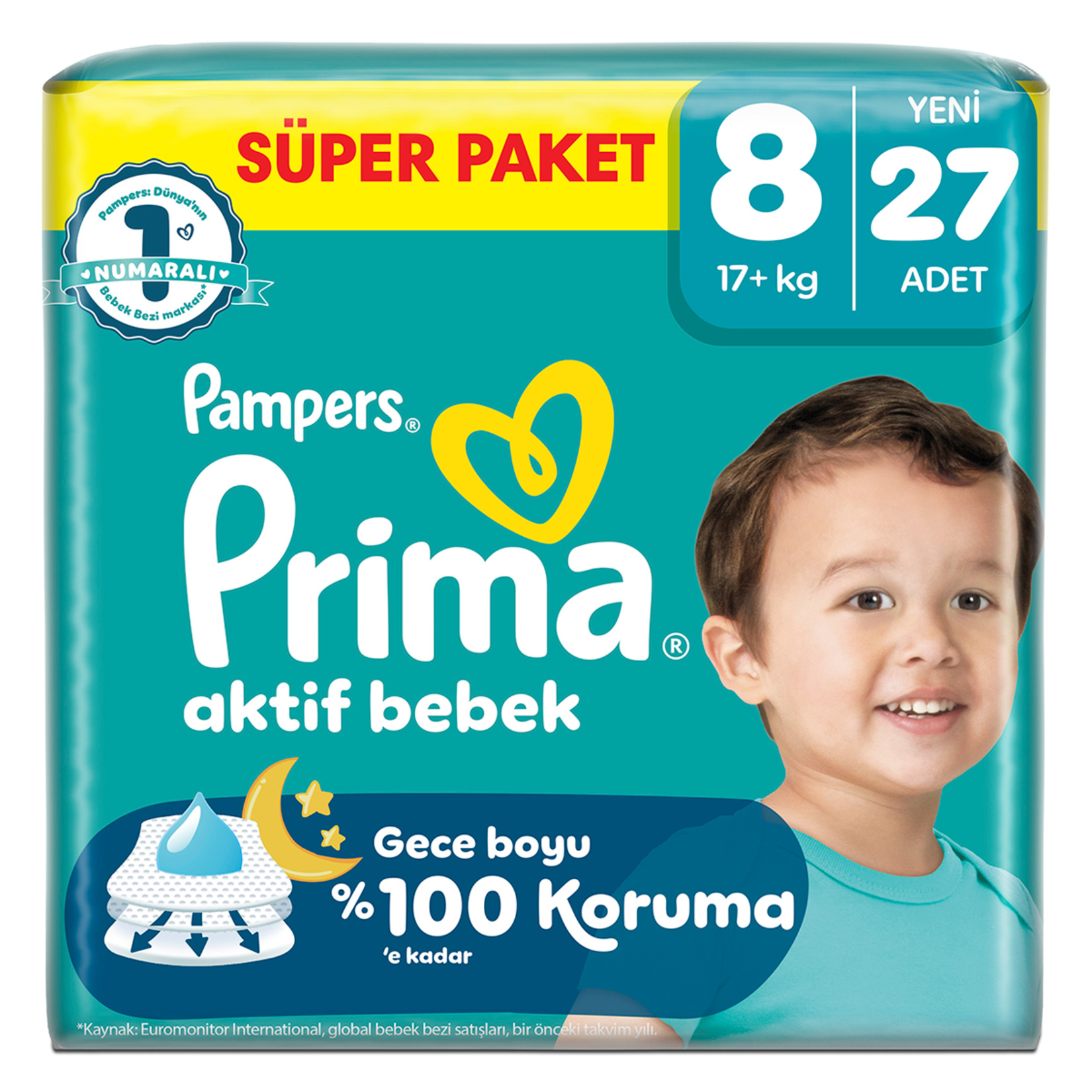 پوشک ضدحساسیت پریما ترکیه سایز 8 بسته 27 عددی